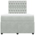 Cama box spring con colchón terciopelo gris claro 120x190