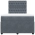 Cama box spring con colchón terciopelo gris oscuro 120x200