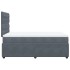 Cama box spring con colchón terciopelo gris oscuro 120x200