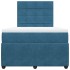 Cama box spring con colchón terciopelo azul oscuro 120x190