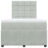 Cama box spring con colchón terciopelo gris claro 120x190