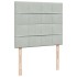 Cama box spring con colchón terciopelo gris claro 120x190