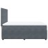 Cama box spring con colchón terciopelo gris oscuro 140x190