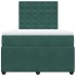Cama box spring con colchón terciopelo verde oscuro 120x190