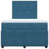Cama box spring con colchón terciopelo azul oscuro 120x200