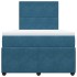 Cama box spring con colchón terciopelo azul oscuro 120x190