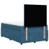 Cama box spring con colchón terciopelo azul oscuro 120x190
