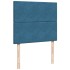 Cama box spring con colchón terciopelo azul oscuro 120x190