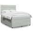 Cama box spring con colchón terciopelo gris claro 140x190