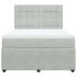 Cama box spring con colchón terciopelo gris claro 140x190