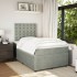 Cama box spring con colchón terciopelo gris claro 120x200
