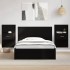 Cabecero de cama con mesitas madera de ingeniería negro 120