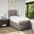 Cama box spring con colchón tela gris taupe 90x200