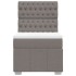 Cama box spring con colchón tela gris taupe 90x200