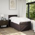 Cama box spring con colchón tela marrón oscuro 100x200