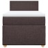 Cama box spring con colchón tela marrón oscuro 100x200