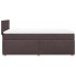 Cama box spring con colchón tela marrón oscuro 100x200