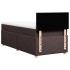 Cama box spring con colchón tela marrón oscuro 100x200