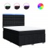 Cama box spring con colchón tela negro 140x200
