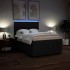 Cama box spring con colchón tela negro 140x200