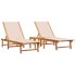 Tumbonas 2 uds con mesa madera maciza acacia y textileno