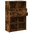 Aparador de madera de ingeniería roble ahumado 80x42,5x124