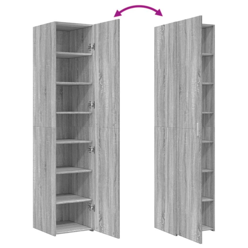 Aparador de madera de ingeniería gris Sonoma 40x42,5x185