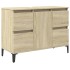 Set de muebles de baño 3 pzas madera contrachapada roble
