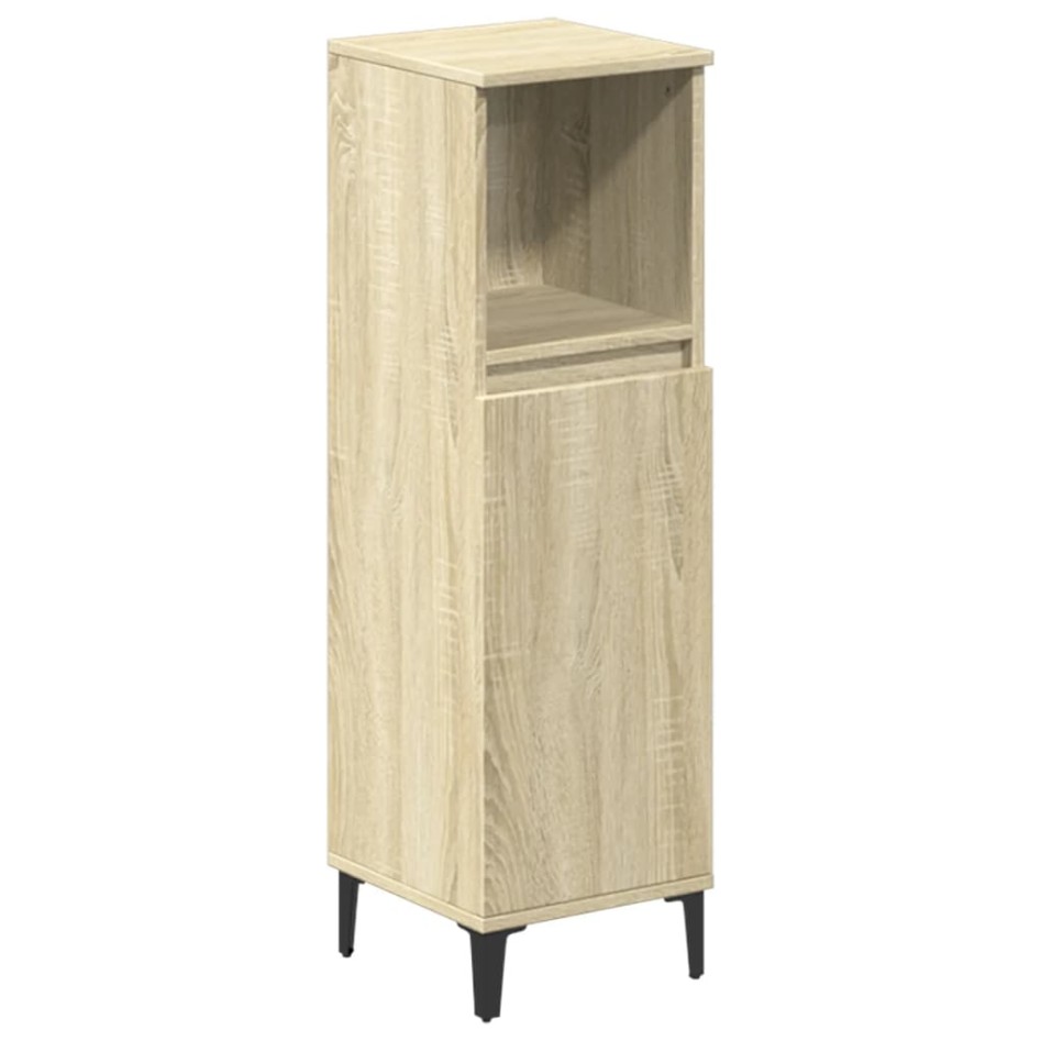 Set de muebles de baño 3 pzas madera contrachapada roble
