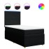 Cama box spring con colchón tela negro 90x190