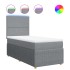 Cama box spring con colchón tela gris claro 90x190