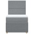 Cama box spring con colchón tela gris claro 90x190