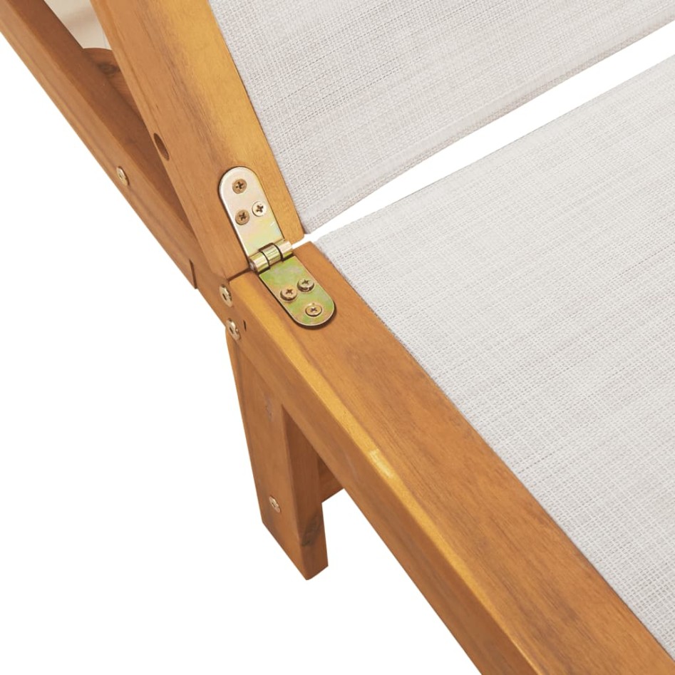 Tumbona de madera maciza de acacia y textileno