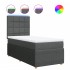 Cama box spring con colchón tela gris oscuro 90x190