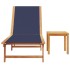 Tumbona con mesa madera maciza de acacia y textileno