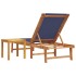 Tumbona con mesa madera maciza de acacia y textileno