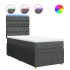 Cama box spring con colchón tela gris oscuro 90x190