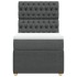 Cama box spring con colchón tela gris oscuro 90x190