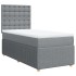 Cama box spring con colchón tela gris claro 90x190