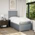 Cama box spring con colchón tela gris claro 90x190
