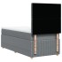 Cama box spring con colchón tela gris claro 90x190