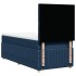 Cama box spring con colchón tela azul 90x190