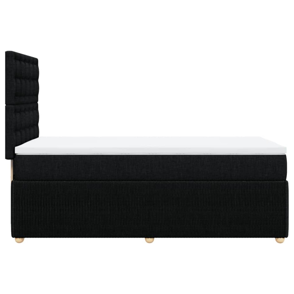 Cama box spring con colchón tela negro 90x190