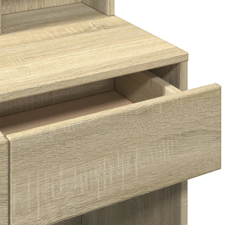 Tocador con espejo color roble Sonoma 130x50x132,5