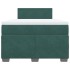 Cama box spring con colchón terciopelo verde oscuro 120x190