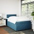 Cama box spring con colchón terciopelo azul oscuro 120x190