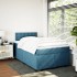 Cama box spring con colchón terciopelo azul oscuro 120x190