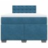Cama box spring con colchón terciopelo azul oscuro 120x190
