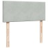 Cama box spring con colchón terciopelo gris claro 120x200