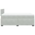 Cama box spring con colchón terciopelo gris claro 120x200